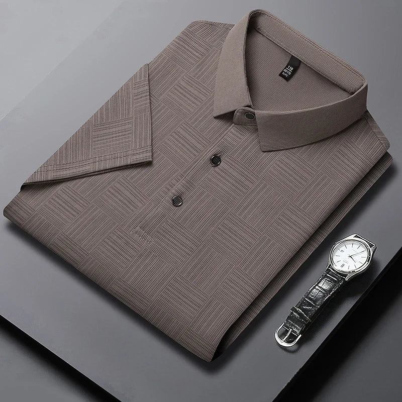 Casual short sleeve polo shirt with pattern