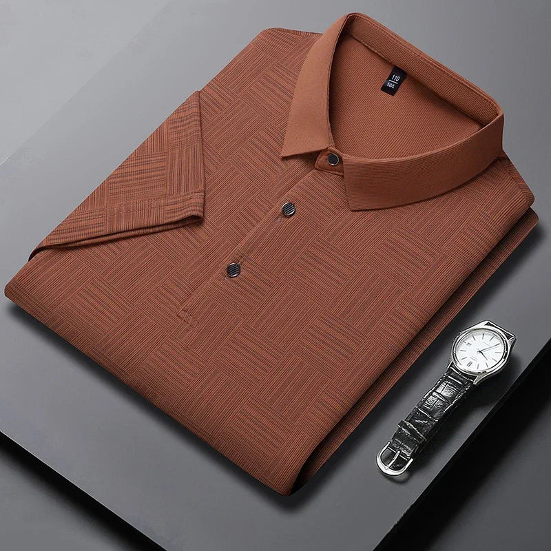 Casual short sleeve polo shirt with pattern