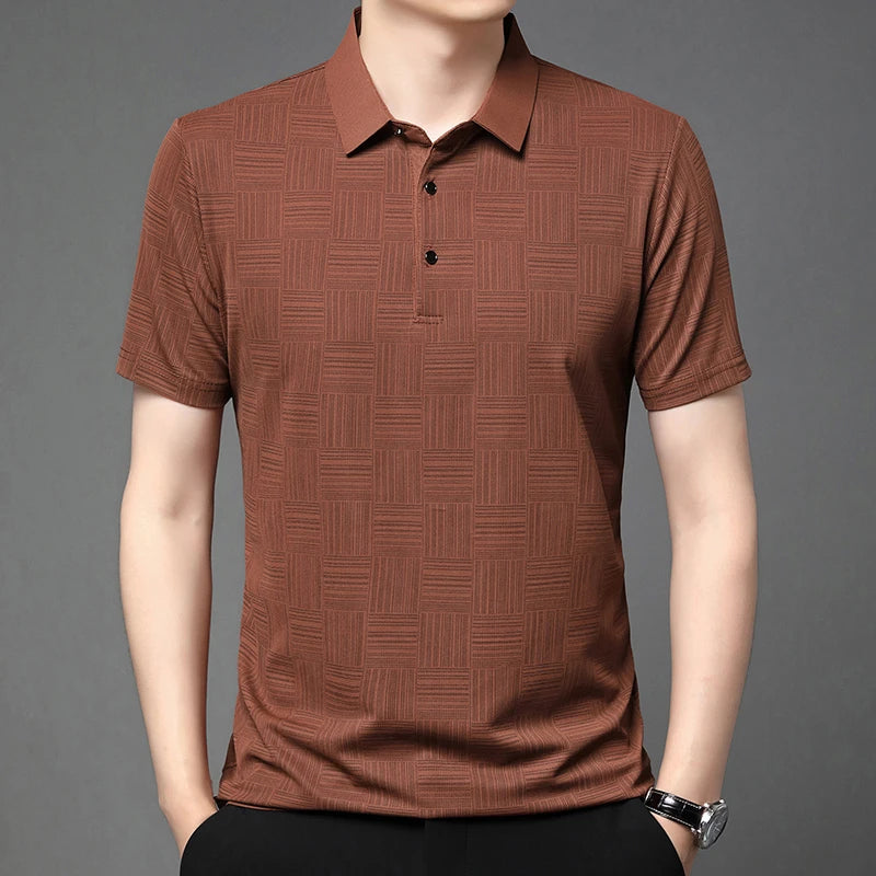 Casual short sleeve polo shirt with pattern