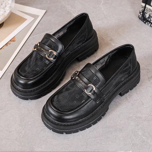 British platform brogue loafers